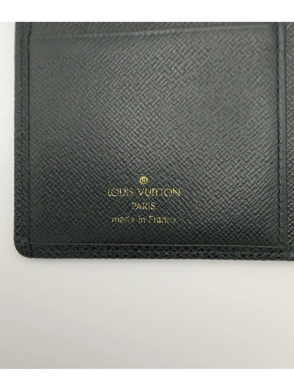 LOUIS VUITTON Porte Valeurs Carte Credit Long Wallet Taiga Leather Dark Green